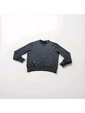 Tommy Bahama Cashmere Blend Sweater Men M Dark Gray Old Money Academia V Neck